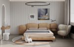 Bianca Curved Modern Leather Platform Smart Bed With LED Light - Image 2