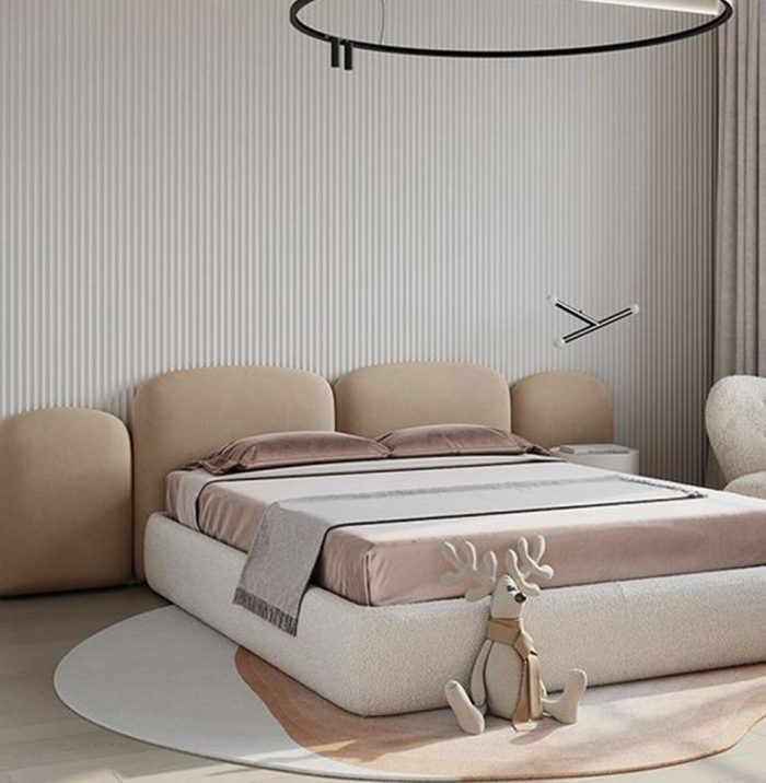 Bianca Curved Modern Leather Platform Smart Bed With LED Light - Image 3