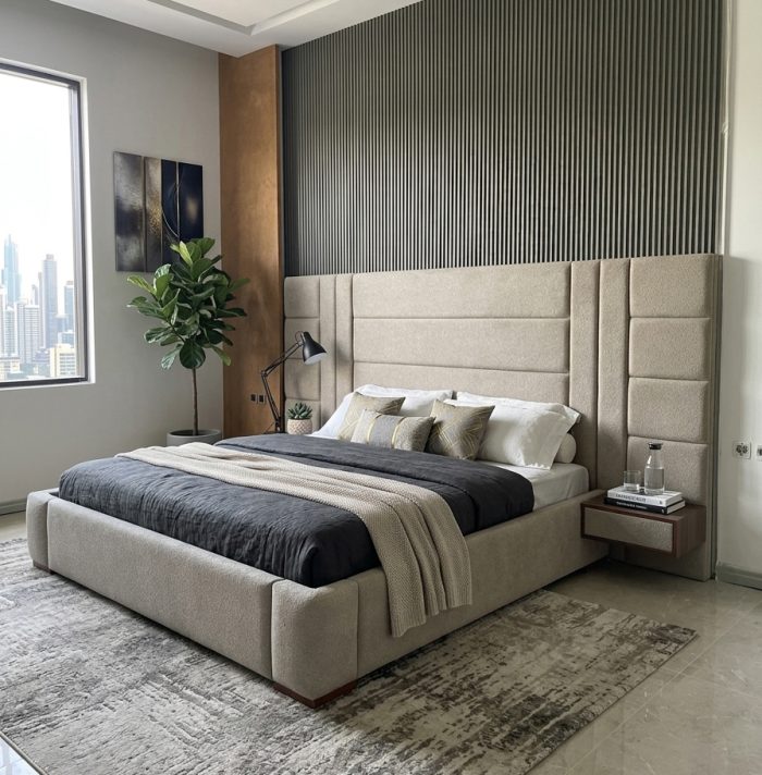 Verdandi Curved Modern Leather Platform Bed (کپی) - Image 2